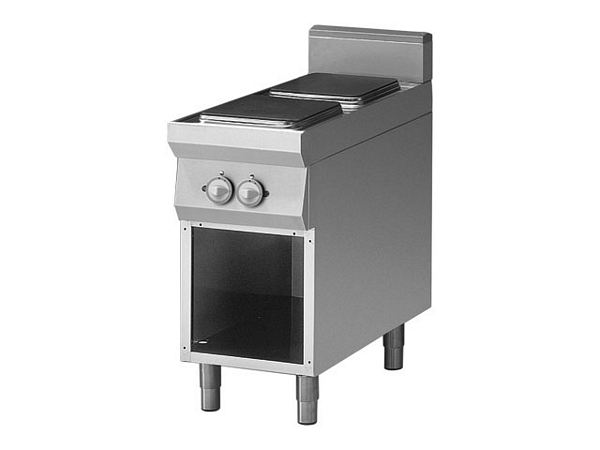 Modular Electric range, 2 hot plates, 7 kW, 400x900x850mm