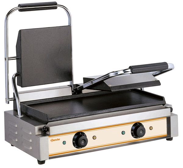 Electric contact grill, plain, 3,6 kW, 570x400x200mm