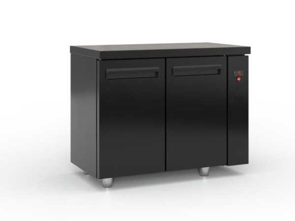 Refrigerated counter with doors without compressor (105x60 cm) in black color