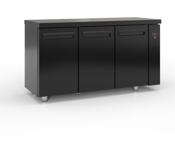 Refrigerated counter with doors without compressor (150x60 cm) in black color