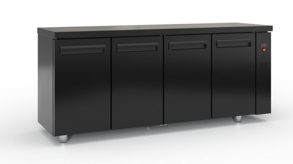 Refrigerated counter with doors without compressor (195x60 cm) in black color