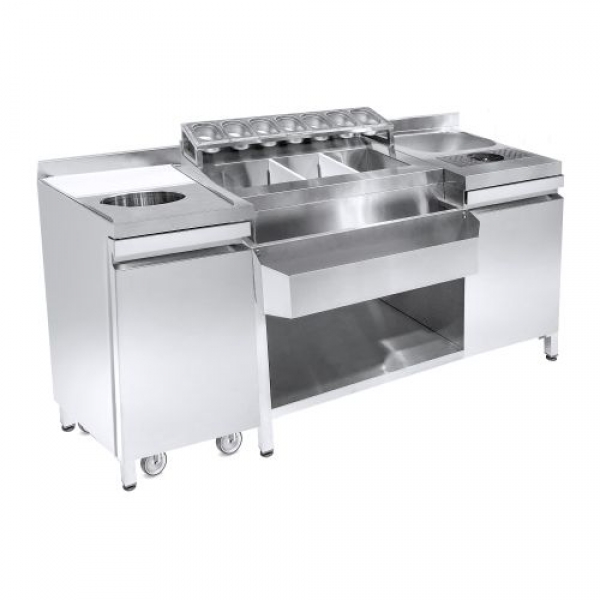 Neutral Bar Station (Wheeled bin for trash) 179x70x88