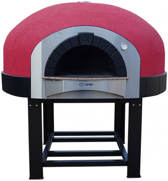 Wood pizza oven D140K, dome with silicone coating, 150 pizzas á Ø 30 cm per hour, fixed & unheated baking surface, weight 1,900 kg
