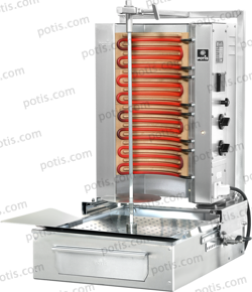 POTIS F E2-S stainless steel version (stainless) gyros grill, 400/230V 2/N/PE, 6.0 KW, complete
