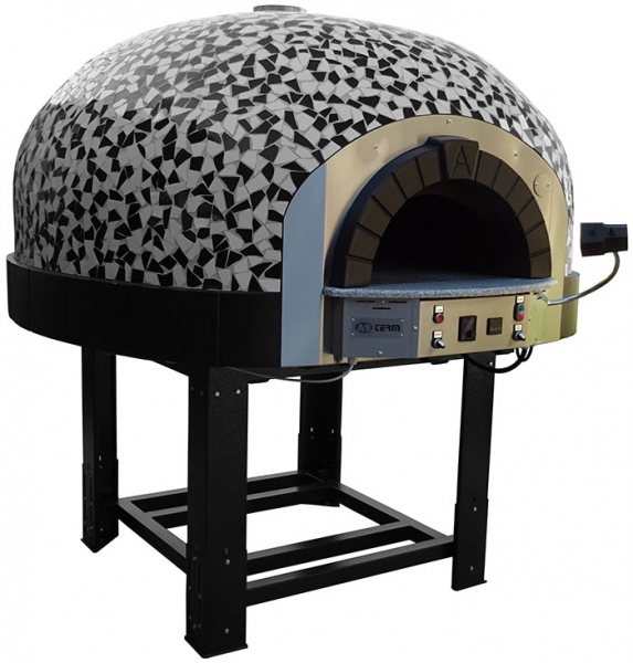 Gas pizza oven G140K-B0, dome with mosaic stones, 150 pizzas á Ø 30 cm per hour, fixed & unheated baking surface, weight 1,800 kg