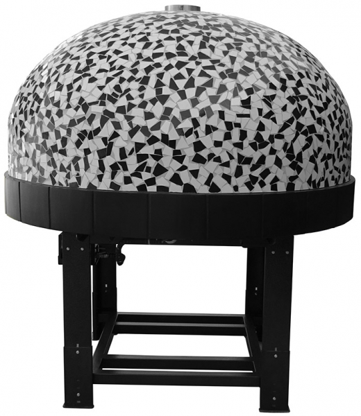 Gas pizza oven G140K-BF, dome with mosaic stones, 150 pizzas á Ø 30 cm per hour, fixed & heated baking surface, weight 1,800 kg
