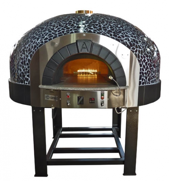 Gas pizza oven G160K-B0, dome with mosaic stones, 195 pizzas á Ø 30 cm per hour, fixed & unheated baking surface, weight 2.150 kg