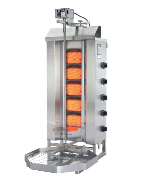 POTIS G3 (Flüssiggas/Erdgas), Gyros-Grillgerät, Edelstahlausführung (rostfrei), mit Fettwanne 500x350