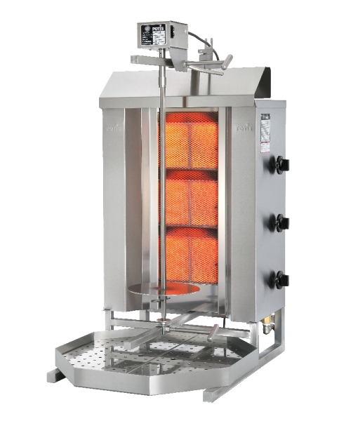 POTIS GD3/S (liquefied gas/natural gas) gyros grill, stainless steel design (rustproof), with fat tray 500x500