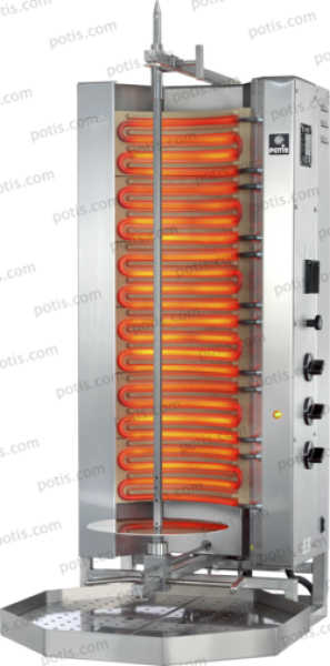 POTIS MU E3-S Edelstahlausführung (rostfrei)  Gyros-Grillgerät , 9,0 KW, Fettwanne 500x500