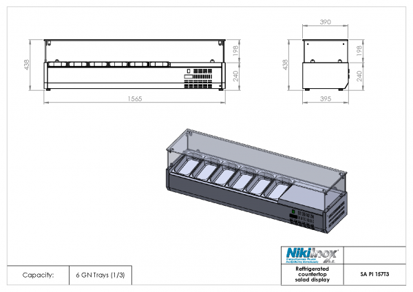 Salad table showcase SA PI 157T3