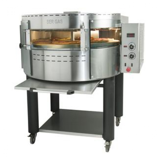 Electric pizza stove with rotary records and base RPE1