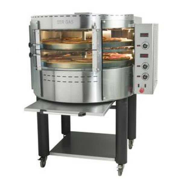 Electric pizza stove with rotary records and base RPE2