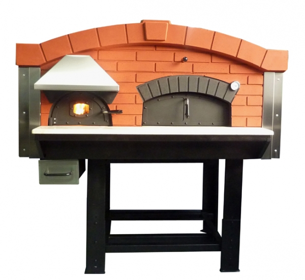 Holz Pizzaofen D120V, Backsteinstil, 135 Pizzen á Ø 30 cm pro Stunde, Gewicht 1.950 kg