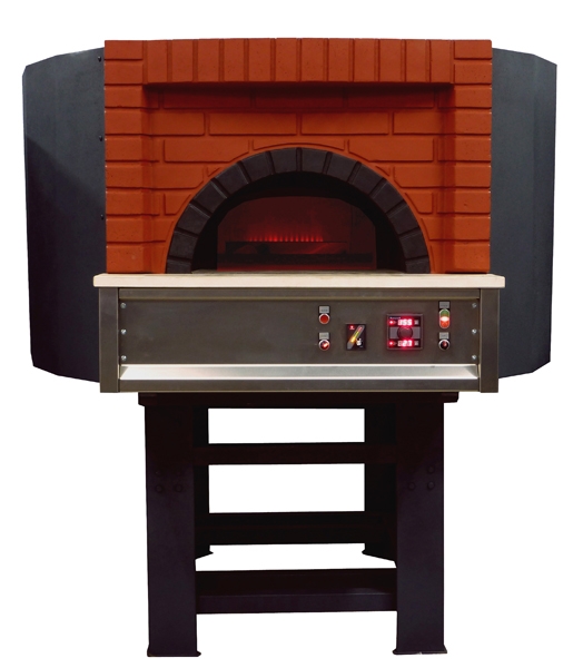 Gas pizza oven G140C-B0, brick style, 150 pizzas á Ø 30 cm per hour, fixed & unheated baking surface, weight 1,800 kg