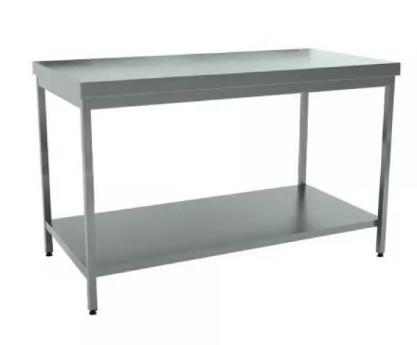 Working table (190x60 cm) in the color silver.