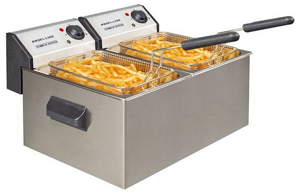 Double deep fat fryer "Profi-Line", 2 basins, 10 litres, 496x393