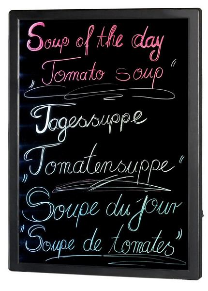 Illuminated display board, with neon effect, 490x32x673mm