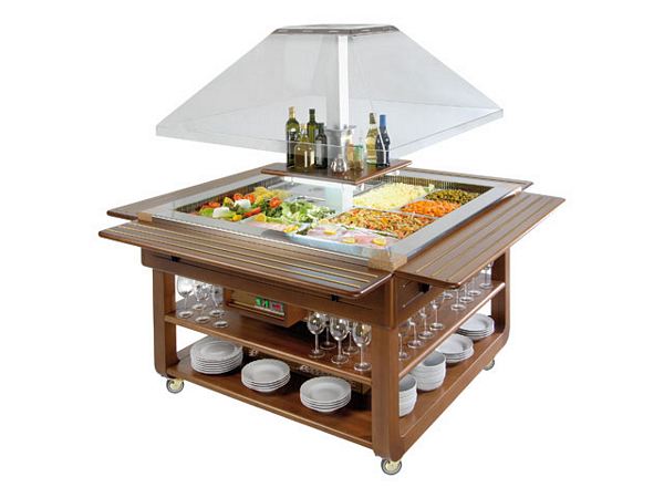 Cold Buffet Island, 610W, +4°C/+10°C, 1074x1074x1706mm