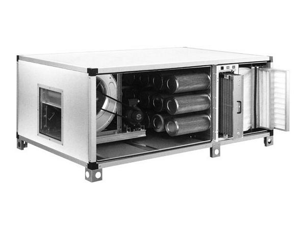 Three-phase carbon unit, with motor, 3000 m³/h, 670x2300x810mm
