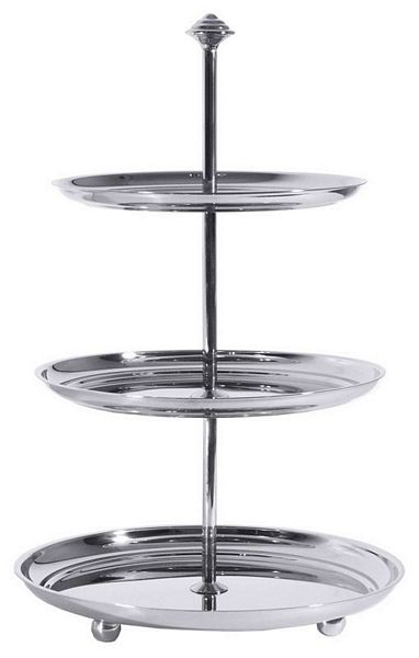 Contacto Petits-Fours-Etagere mit drei Ebenen, aus Edelstahl