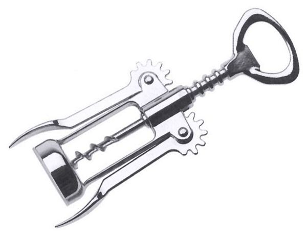 Contacto Corkscrew chrome plated brass, with bottle opener