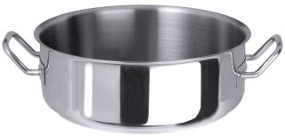 Cooking pot, mirror polished, with grip handles, 8mm sandwich ba