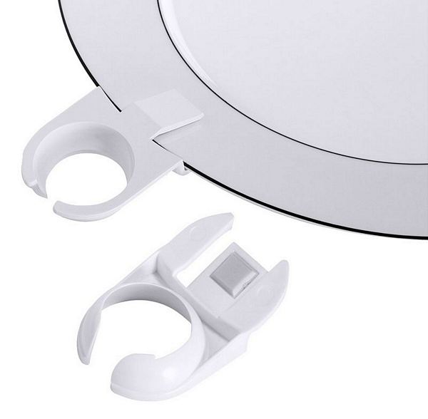 Contacto Glass Plate Clip white ABS plastic