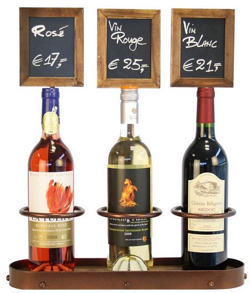Contacto Wine Bottle Presenter wooden base