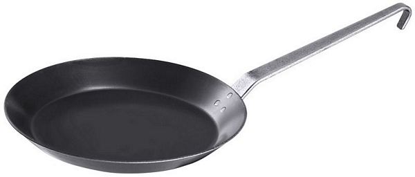 Contacto Frying, mild steel, with blue steel handle, heavy gauge