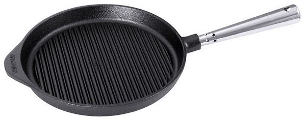 Contacto Round Griddle Pan cast iron, fluted, with steel handle