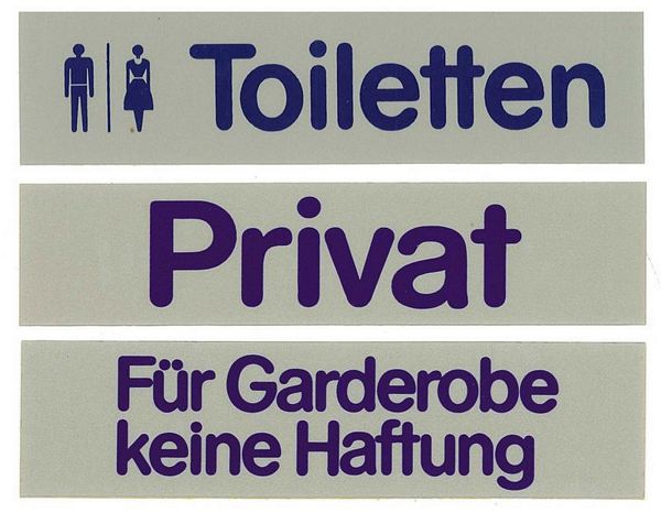 Contacto Schilder für Tür- und Raumbezeichnungen, selbstklebend