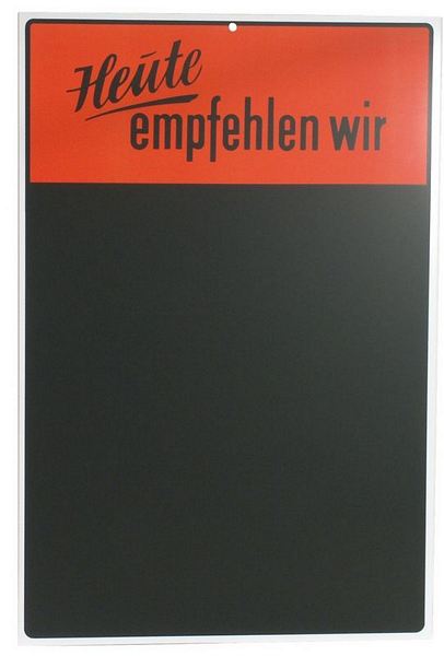 Contacto Specials Menu Board printed in German "Heute empfehlen