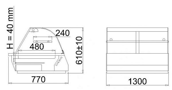 Heated Display SANTA CATARINA 130, 1300x770x610+/-10mm