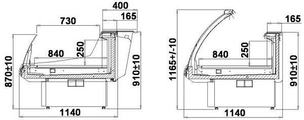 Refrigerated display ANCONA 1.9-mod/C, 1875x1140x910mm