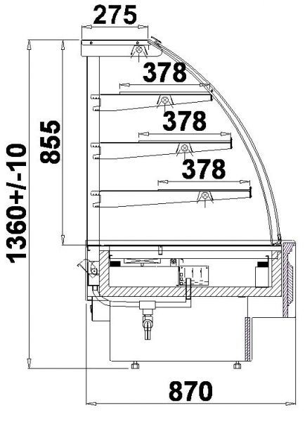 Heated Display MEXICO G 1.3 RETRO, forced warm air circulation