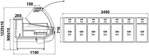 Heated Display ALASKA B 2.5, 2540 x 1190 x 1225 +/-10mm