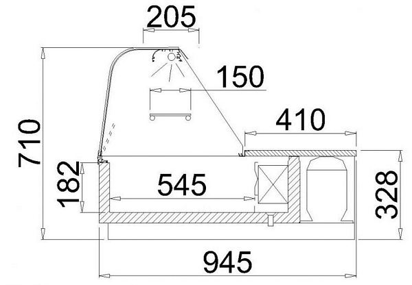 Refrigerated counter FLORIDA 1.0N, length From 990 to 1700mm