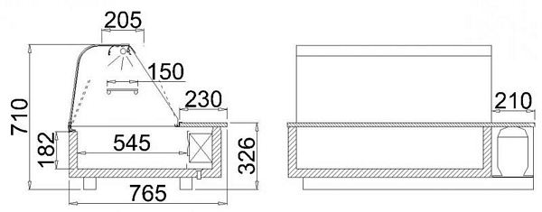 Refrigerated counter FLORIDA 1.0N2, length From 1205 to 1915mm