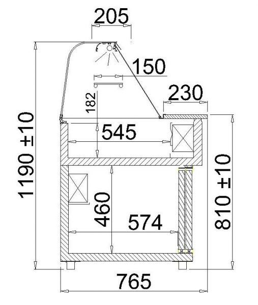 Refrigerated counter FLORIDA 1.0Z, length From 990 to 1700mm