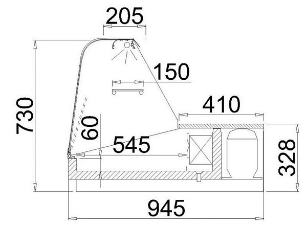 Refrigerated counter FLORIDA 1.0NS, length From 990 to 1700mm
