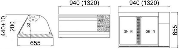 Refrigerated counter Lara 1.3, 1320x655x440+/-10mm