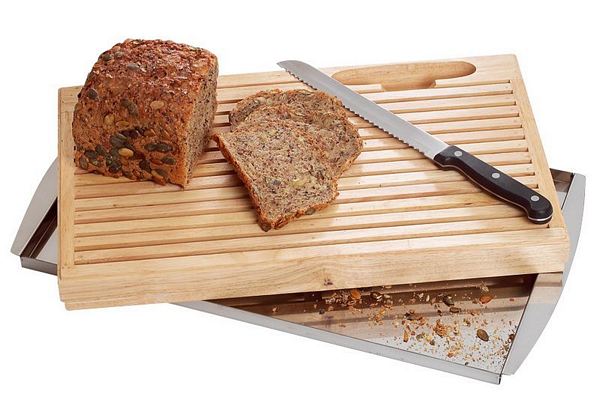 Bread cutting board, Knife included, 425x250x40mm