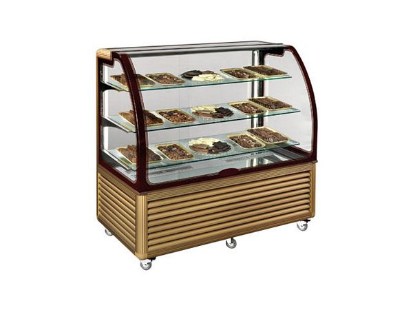 Chocolate display case, 540 W, +14°C/+16°C, 1300x720x1339mm