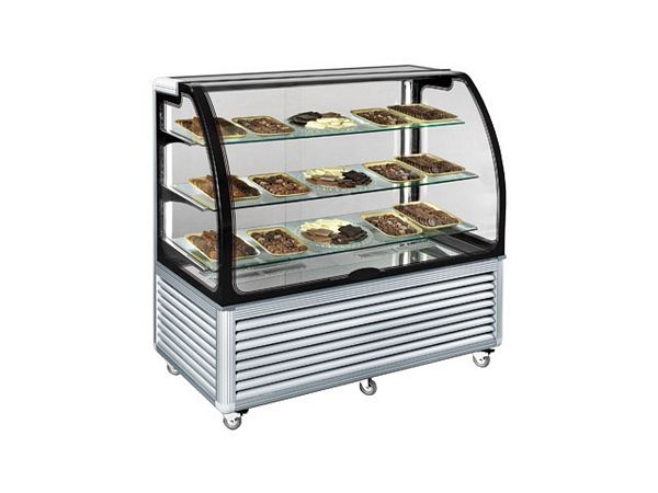 Chocolate display case, 540 W, +14°C/+16°C, 1300x720x1339mm
