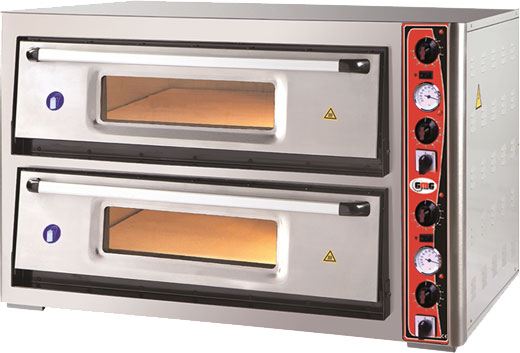Dual chamber pizza oven, with thermometer, 1220x820x780mm