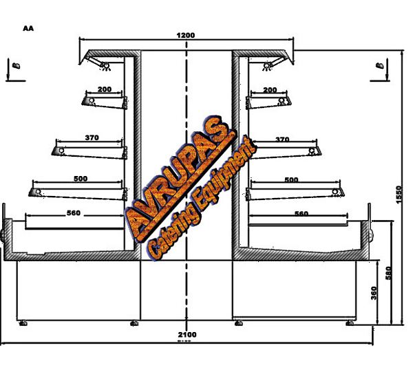 Refrigerated rack, Ø2100mm, height 1550mm