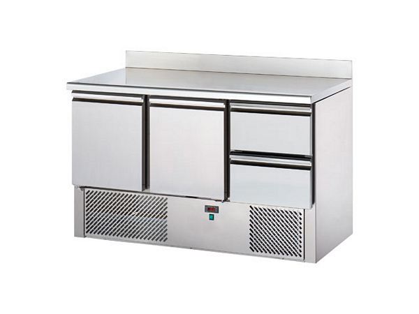 Saladette, with upstand, 1x2 drawers r., 350 l, 1384x700x980mm