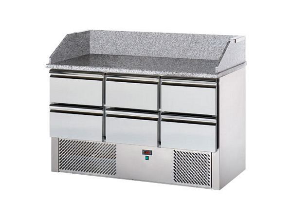 Saladette, with granite plate, 3x2 drawers, 1410x700x1070mm