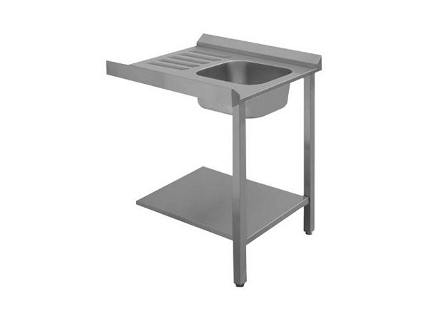 Feed table, with 1 Basin and upstand, right, 1200x750x870mm